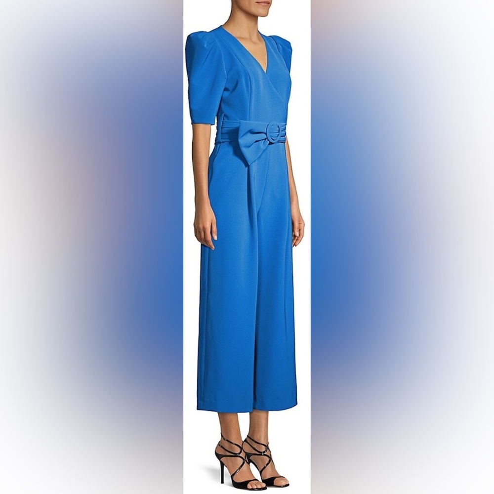 Black Halo Blue Statement Jumpsuit EUC $435 MSRP - Picture 4 of 5